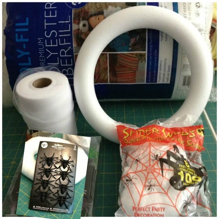 supplies for the spider web wreath