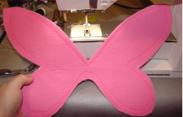 Finished satin stitch on the fairy wings