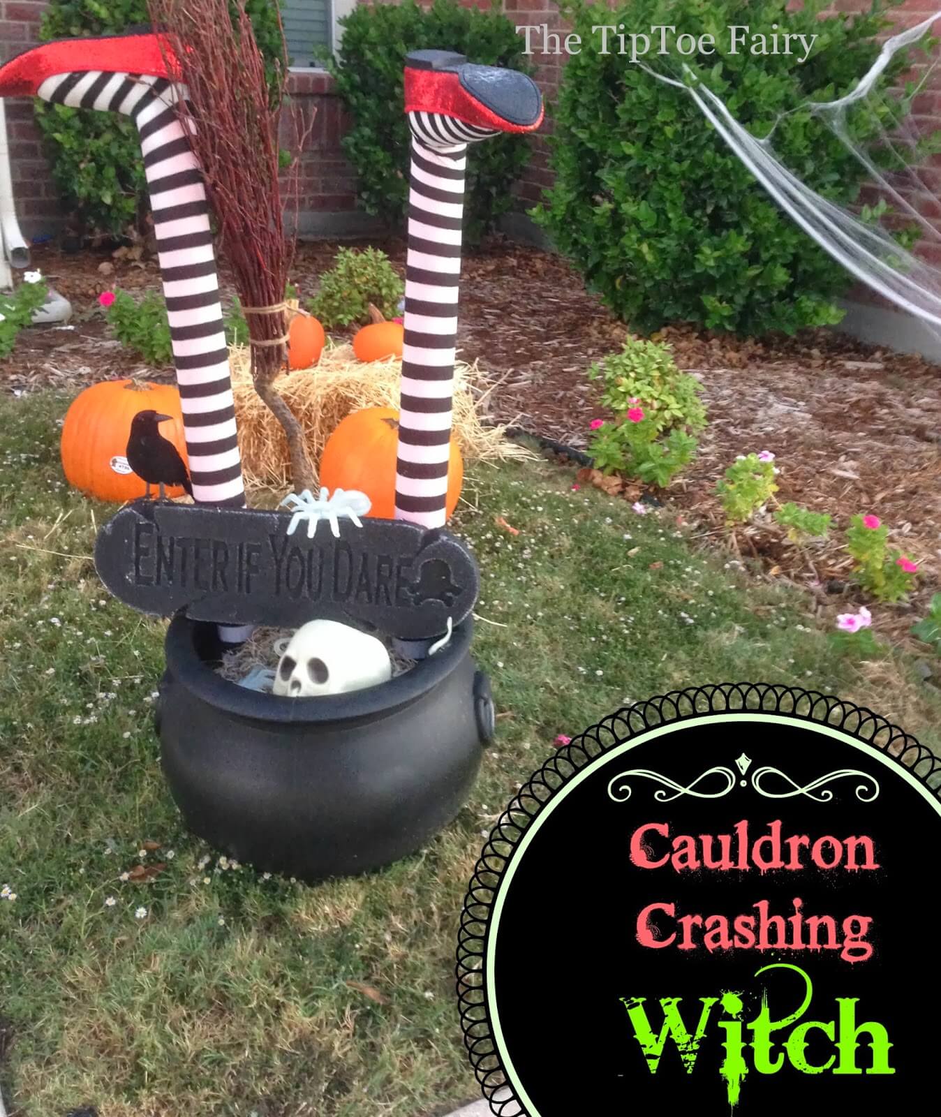 Learn how to make a Witch Crashing DIY for Halloween