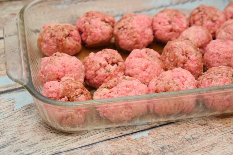 Beef Meatball Recipe ready to cook in the microwave. 