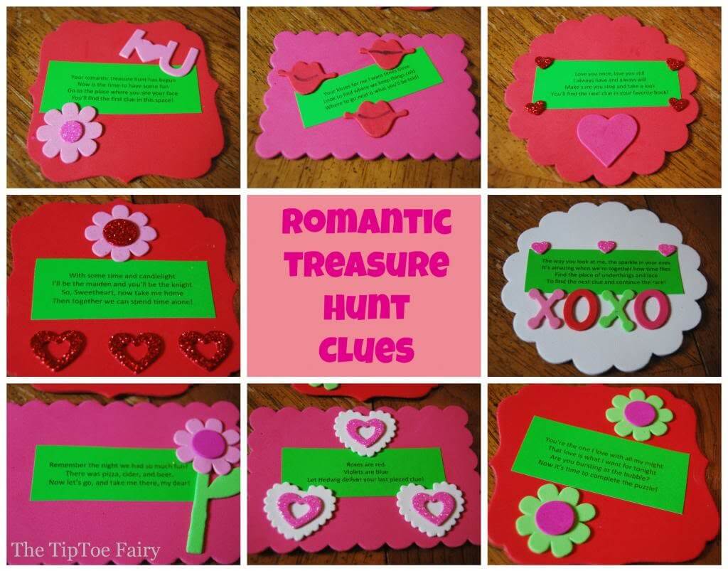 Romantic Treasure Hunt Clues