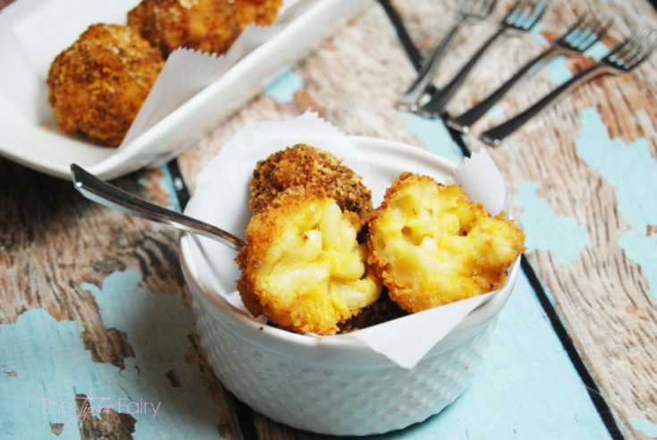 Easy Cheesy Macaroni & Cheese
Fried Mac n Cheese Balls with Goldfish Crackers