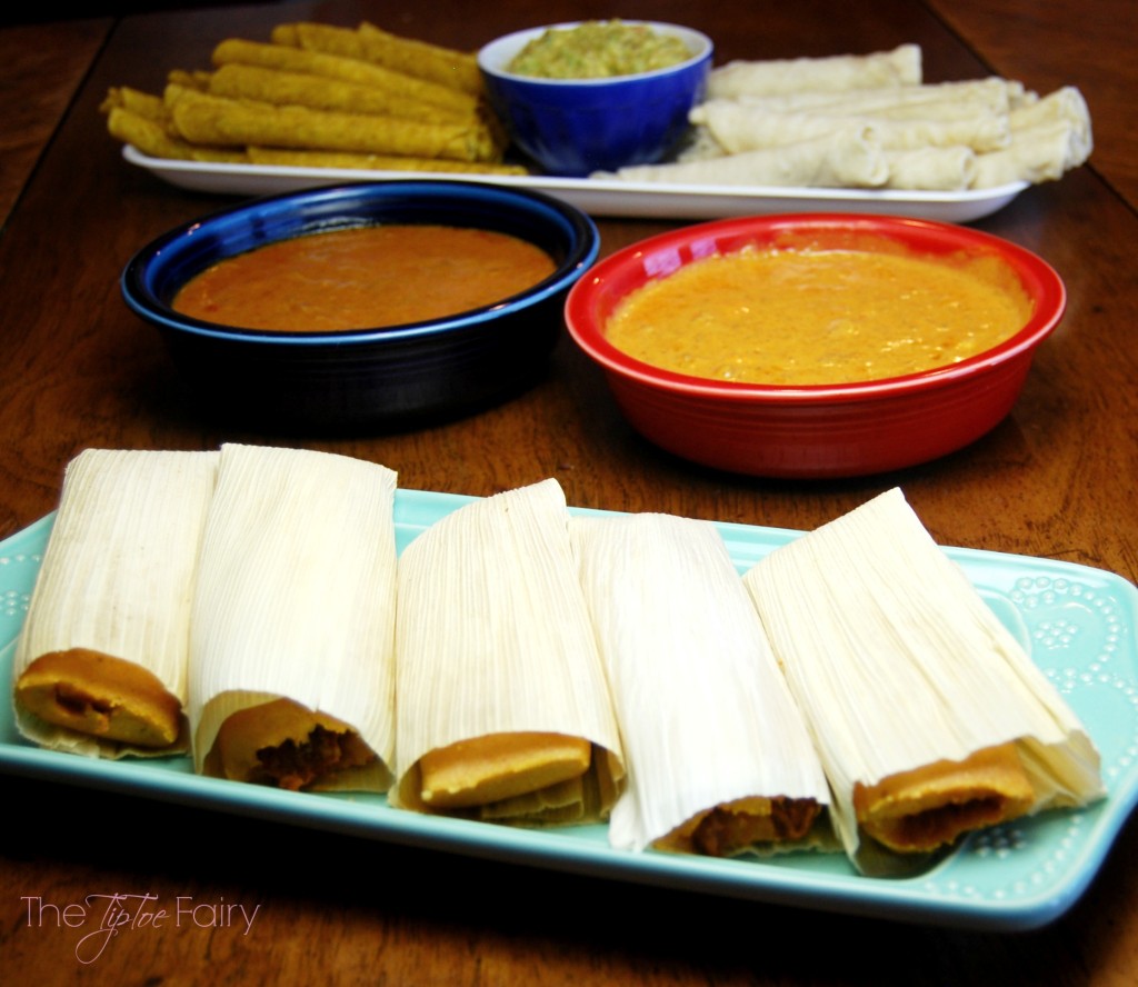 Three Easy Dips for Taquitos and Tamales - skillet queso, salsa guacamole, and Mexican chili gravy | The TipToe Fairy #DelimexFiesta #Ad