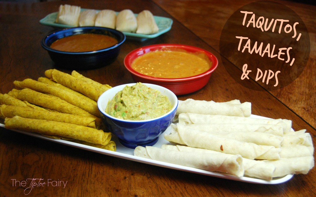 Three Easy Dips for Taquitos and Tamales - skillet queso, salsa guacamole, and Mexican chili gravy | The TipToe Fairy #DelimexFiesta #Ad