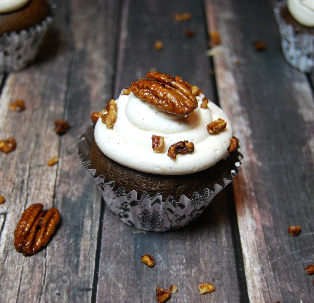 Chocolate Bourbon Pecan Pie Cupcakes - simply amazing for the Kentucky Derby or anytime! | The TipToe Fairy