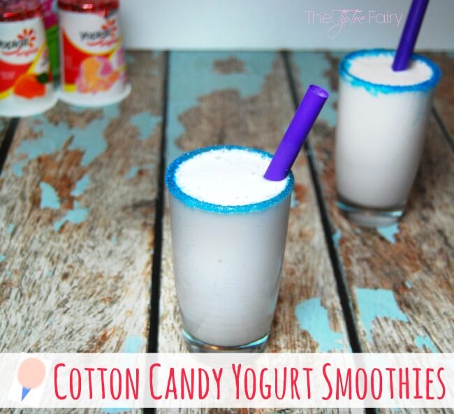 Yoplait® Cotton Candy Yogurt Smoothies #ad | The TipToe Fairy
