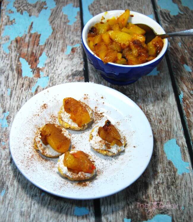Roasted Peach Caramel Bites - gluten free! #gfwalmart #ad | The TipToe Fairy