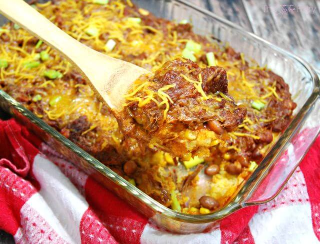 Cowboy Brisket Casserole - a simple and delicious cheesy and heart one-dish meal that's perfect for week night dinner! #FullnRichFlavor #Pmedia #ad | The TipToe Fairy