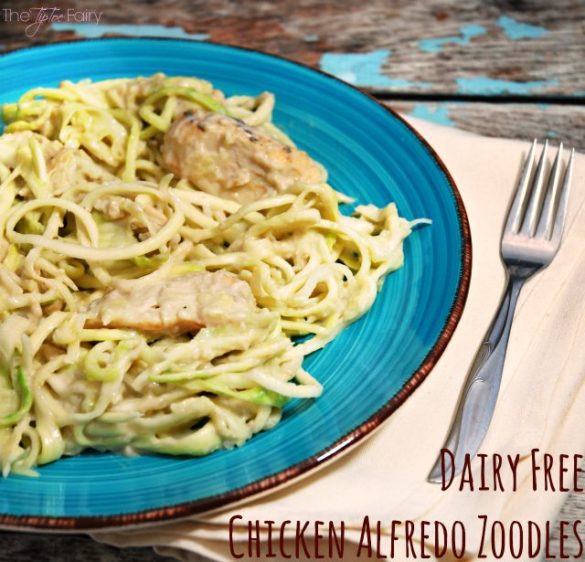 Dairy Free Chicken Alfredo Zoodles The TipToe Fairy