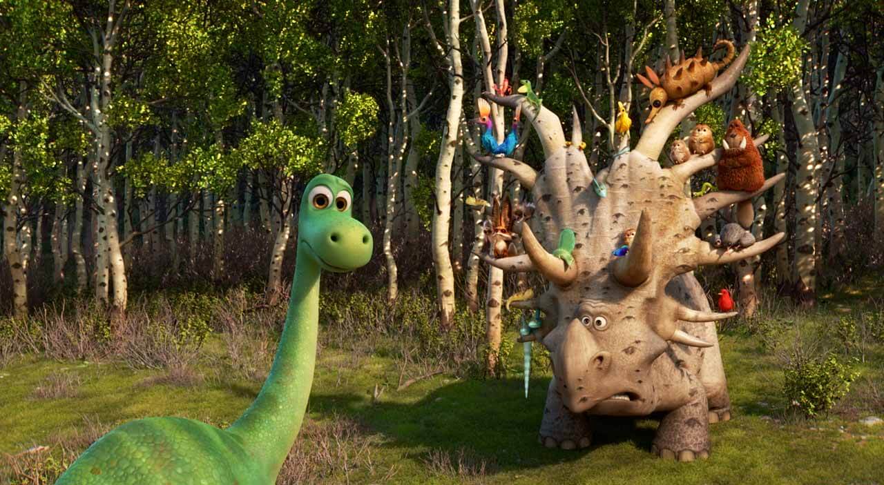 THE GOOD DINOSAUR - Pictured (L-R): Arlo, Forrest Woodbush (aka: The Pet Collector). ©2015 Disney•Pixar. All Rights Reserved.