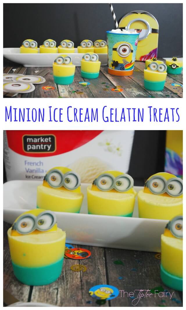 Make some Ice Cream Gelatin Treats for your #MinionsMovieNight w @TheTipToeFairy #yum AD