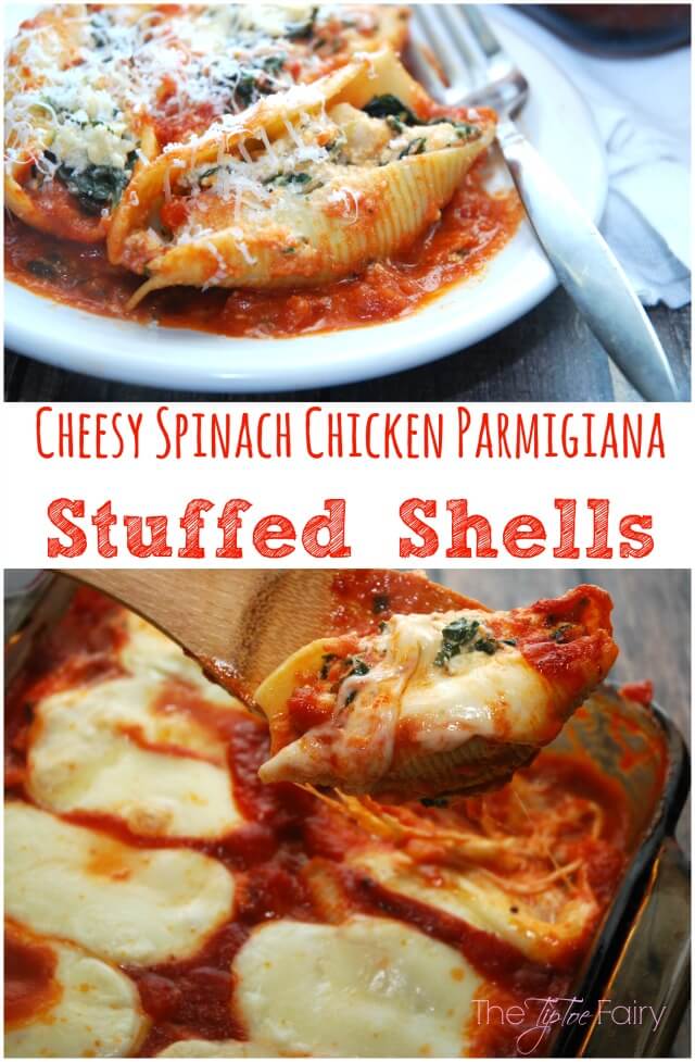 Cheesy Spinach Chicken Parmgiana Stuffed Shells #WinnerWinnerPerdueDinner #Contest AD #food