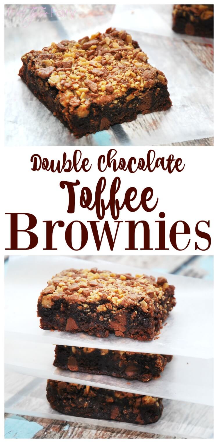 Doctor up those #brownies - Double Chocolate Toffee Brownies #food #foodie