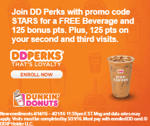 Check out the sweet deal w/ @DunkinDonuts DDPerks rewards program going on now! #ad 