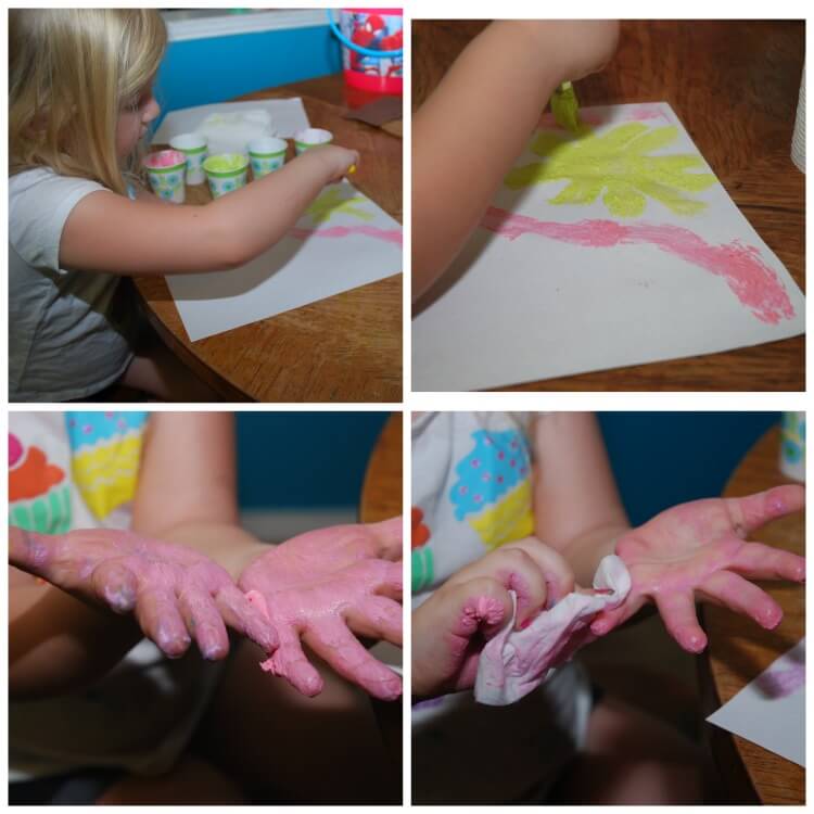 You can also use our foam paint inside for some fun finger painting. 