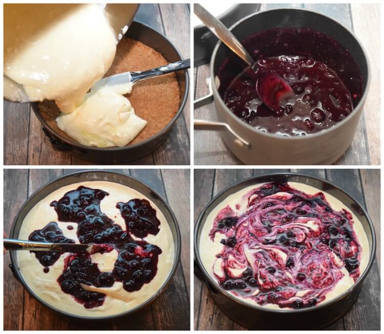 Amazing Blueberry Peach Cheesecake w/walnut crust @cawalnuts #ad #food #foodie