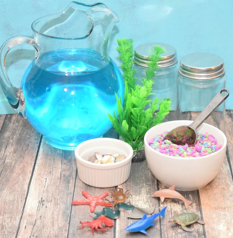 Make a Light Up Mason Jar Aquarium! #ad #FindingDelicious #craft #DIY