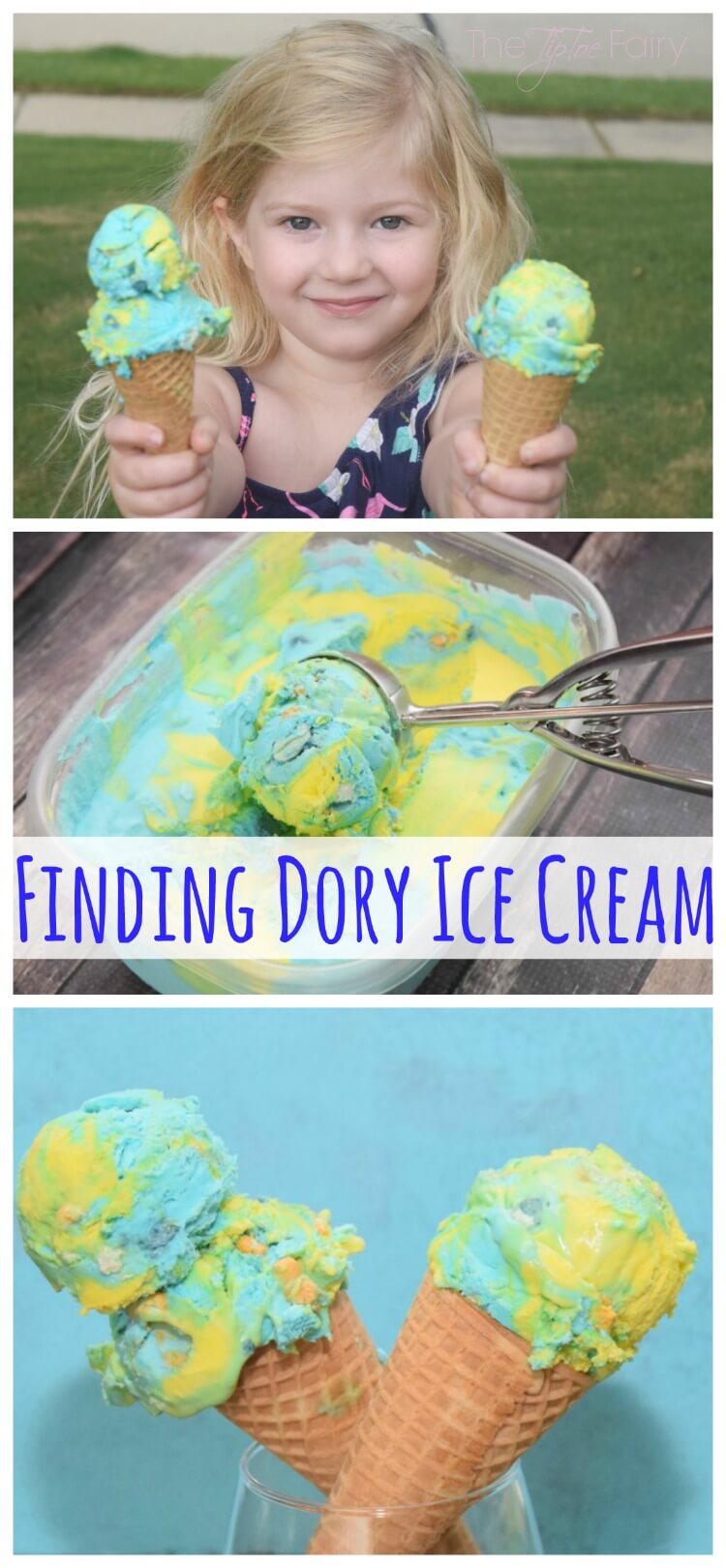 Just for #IceCreamWeek - Finding Dory Ice Cream - No Churn Style! #food #icecream