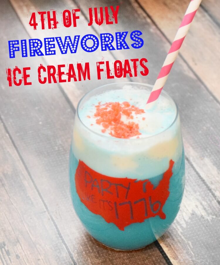 4th of July Fireworks Ice Cream Floats #drinks perfect for #kids! 