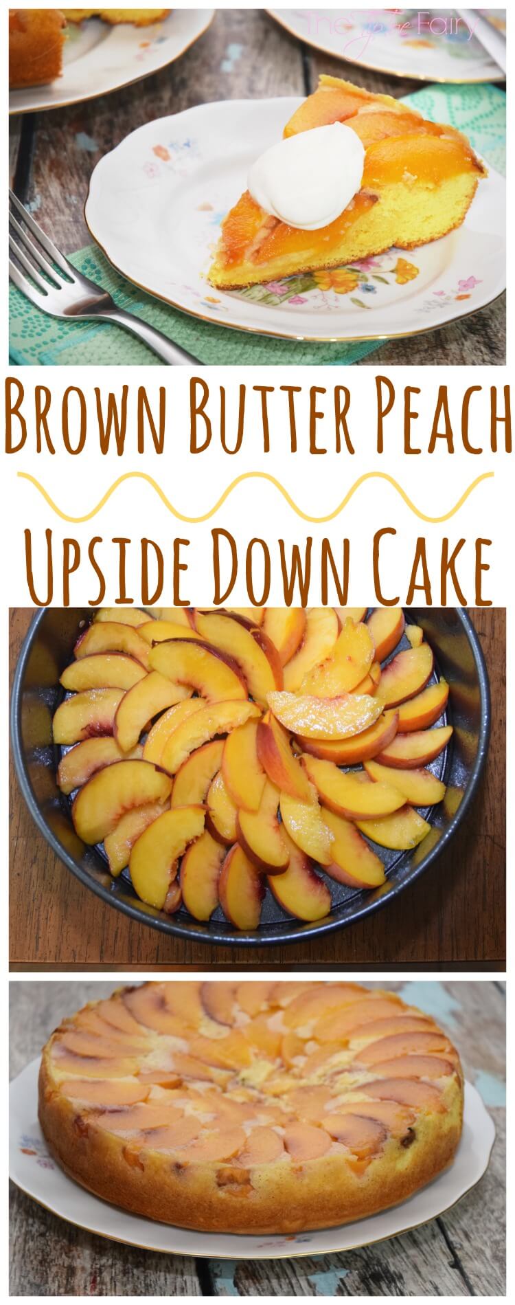 Brown Butter Peach Upside Down Cake & Clean springform pans w/ #ScrubbingPower #ad 