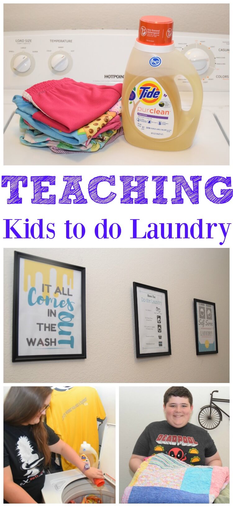 Teach your #kids how to do laundry in stages! Plus #FREE Printables! #TidePurclean #IC #ad
