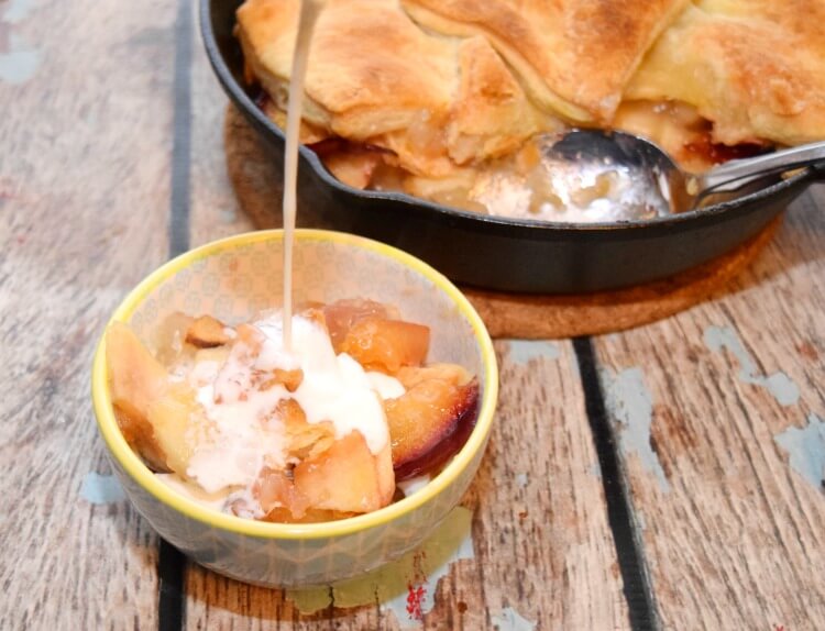 Make this scrumptious Apple Plum Skillet Cobbler for #dessert tonight! #SoFabSeasons