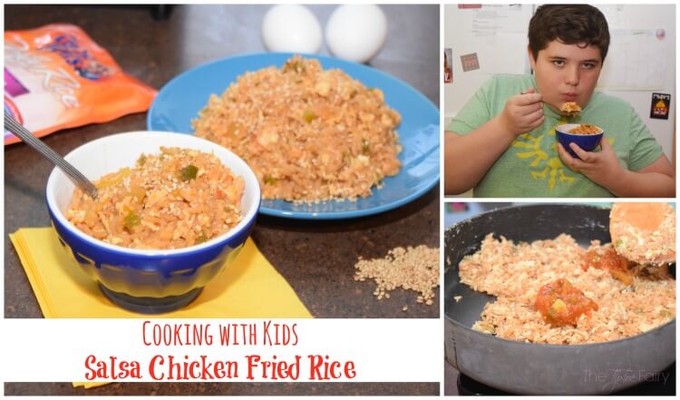 Preteens can cook! My son made Salsa Chicken Fried Rice w @UncleBens #BensBeginners #ad 