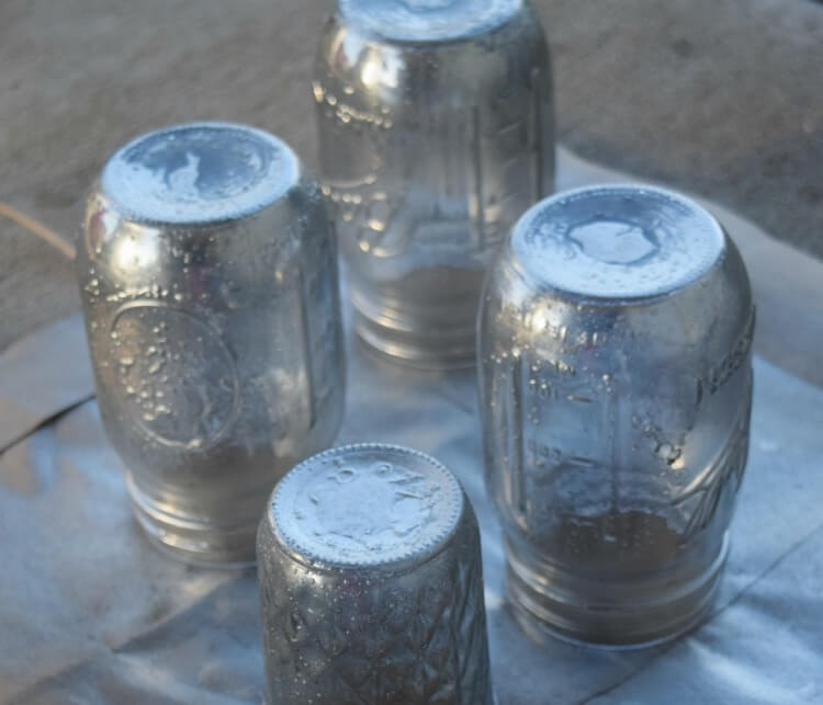 Make #DIY Mercury Glass Mason Jar Votives for your party tablescape w #StarbucksCaffeLatte #ad #MyStarbucksatHome