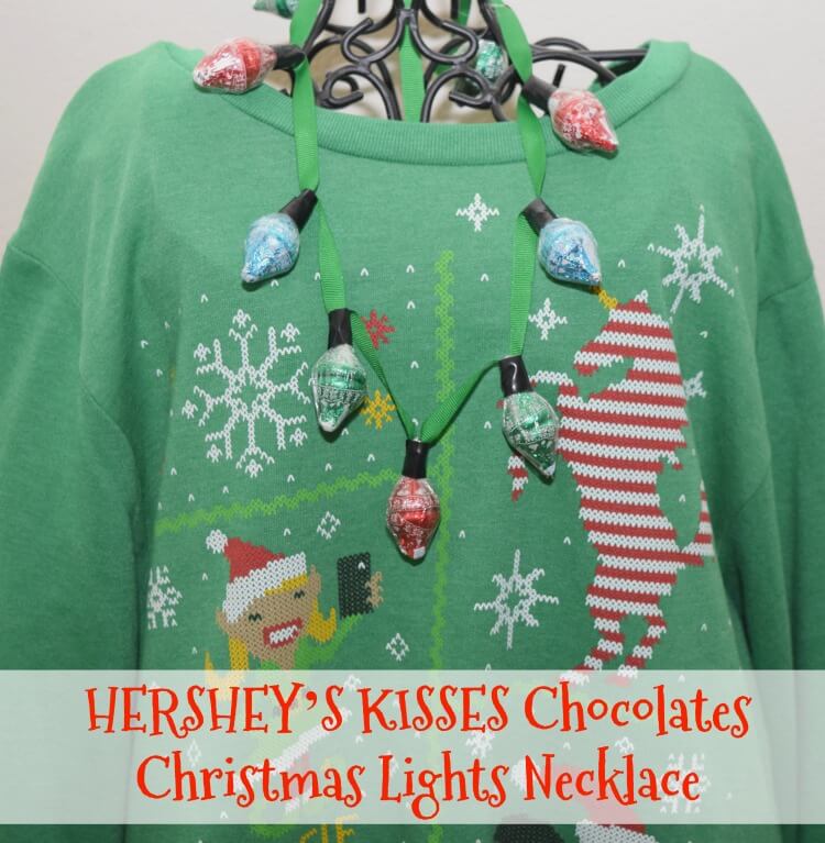 Accessorize your Ugly Sweater w/a HERSHEY’S KISSES KISSMAS SWEATER Chocolates necklace! #ad
