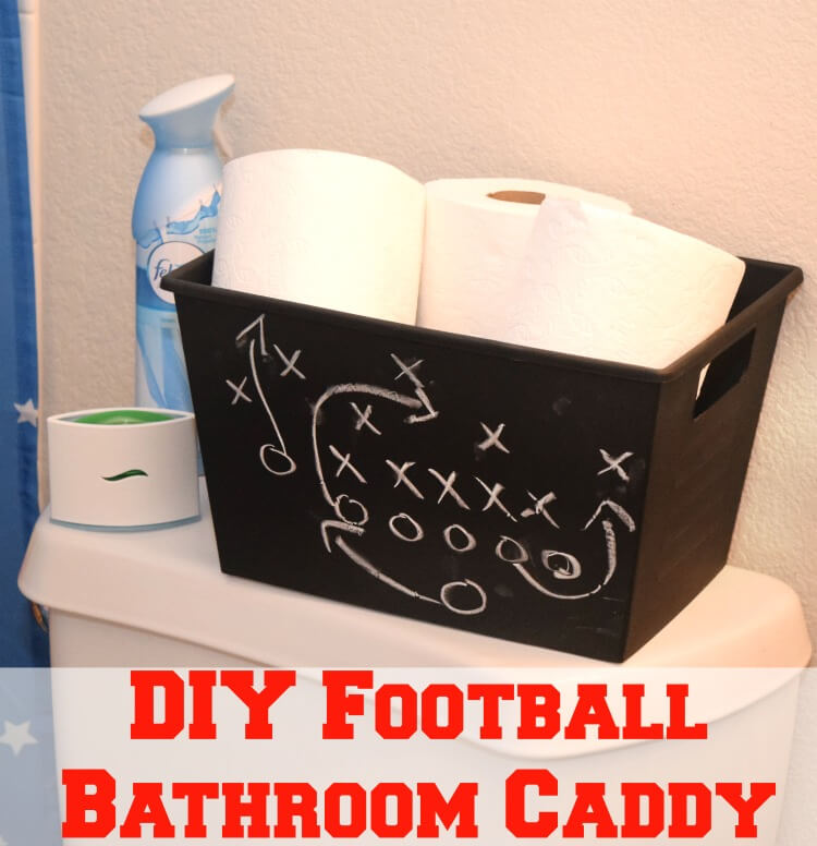 Make a DIY Football Bathroom Caddy for the #HalftimeBathroomBreak w @Febreze_Fresh & @Charmin #ad