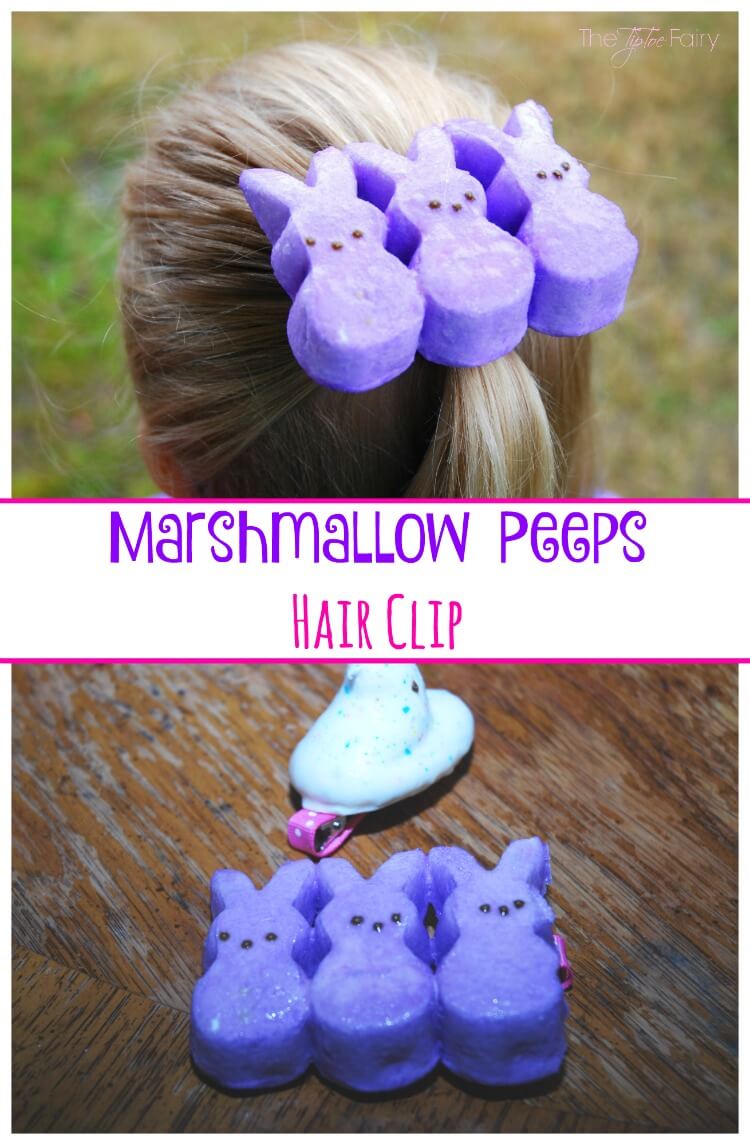 #DIY Marshmallow Peep Hair Clip for #Easter 