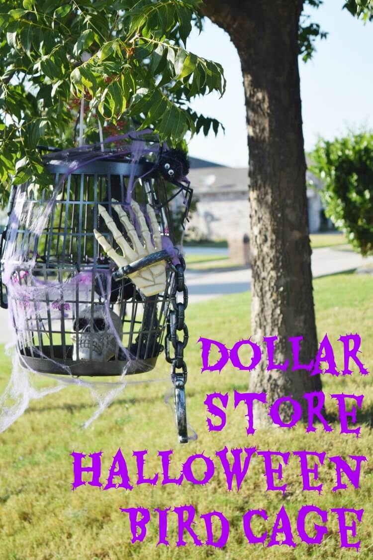 Make this DIY #Halloween Bird Cage w/supplies from @DollarTree! #ad #DollarTree