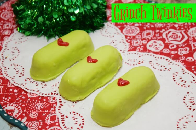 See how to easily make some Grinch Twinkies with red Peppermint Twinkies!