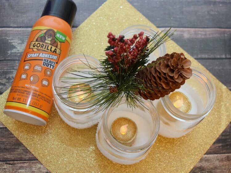 How to make DIY Snow Luminaries for your holiday table or mantle! #ad #GorillaTough @GorillaGlue
