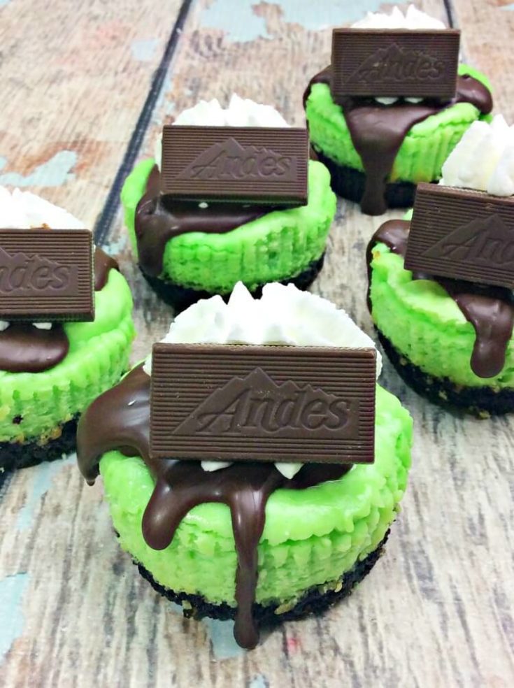 Merry Mint Mini Cheesecakes