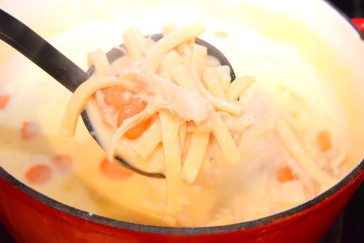 Creamy Chicken Noodle Soup - perfect for a cold winter day or when you're under the weather!