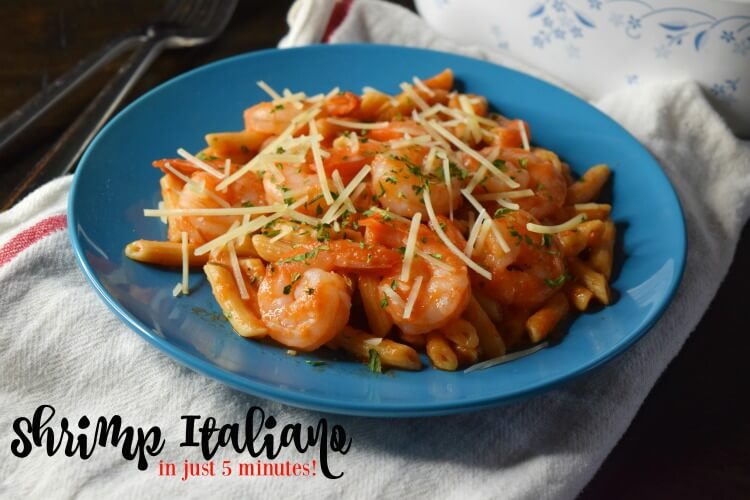 See how easy it is to whip up this Shrimp Italiano for two completely in the microwave in just 5 minutes!
