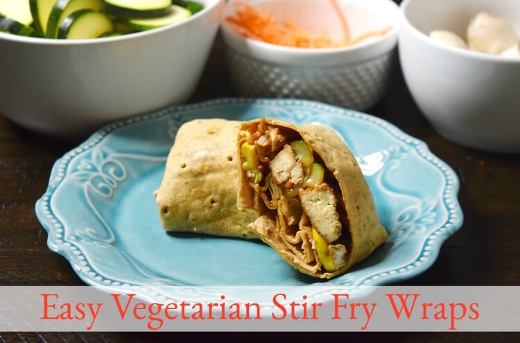 Make these Easy Vegetarian Stir Fry Wraps in just minutes!