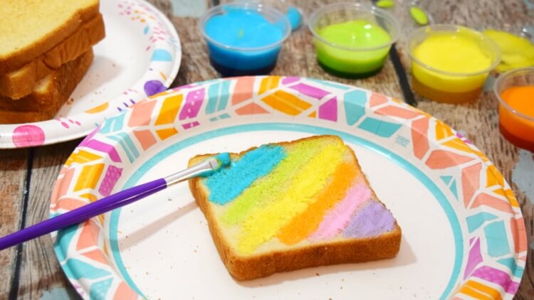 Rainbow Toast with Marshmallow Edible Paint