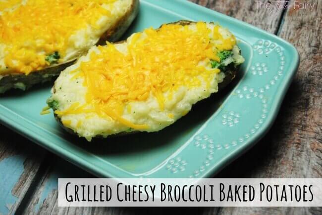 Grilled Cheesy Broccoli Baked Potatoes