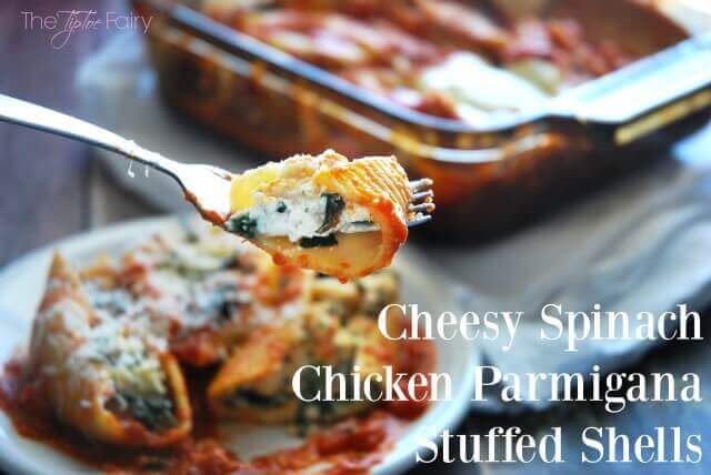 Stuffed Shells with Cheesy Spinach Chicken Parmigiana