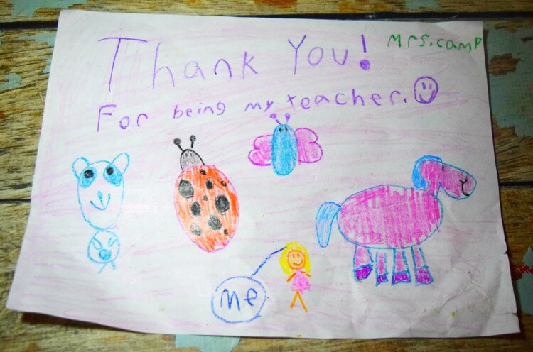 Thank You Note for teacher