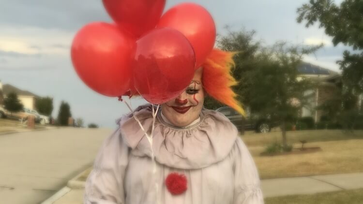 My son's simple DIY Pennywise clown Halloween costume