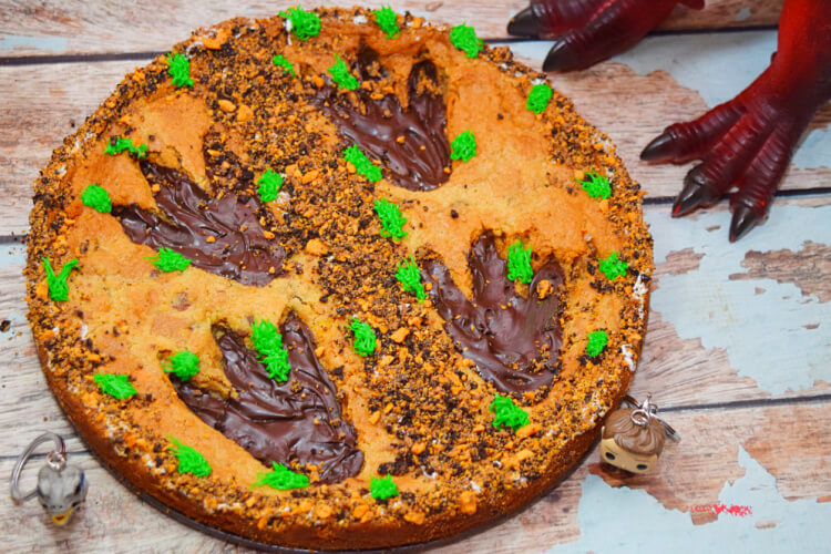 Dinosaur Footprints Cookie Pizza