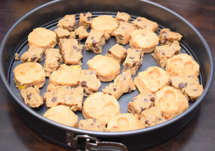 Dinosaur Pizza Cookie Dough pieces