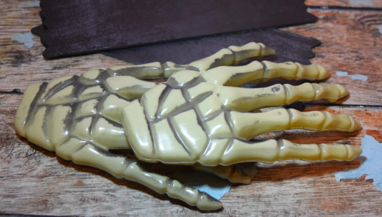 Skeleton hands from Dollar Tree