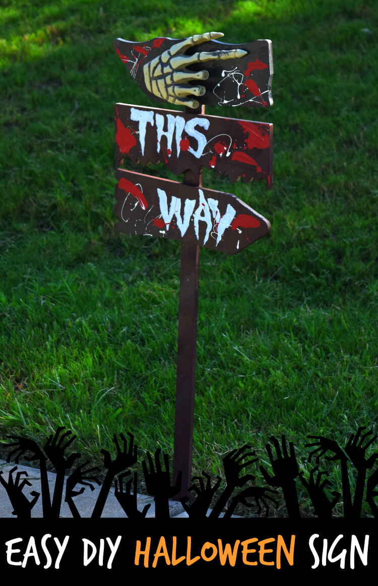 Easy DIY Outdoor Scary Halloween Sign Decorations