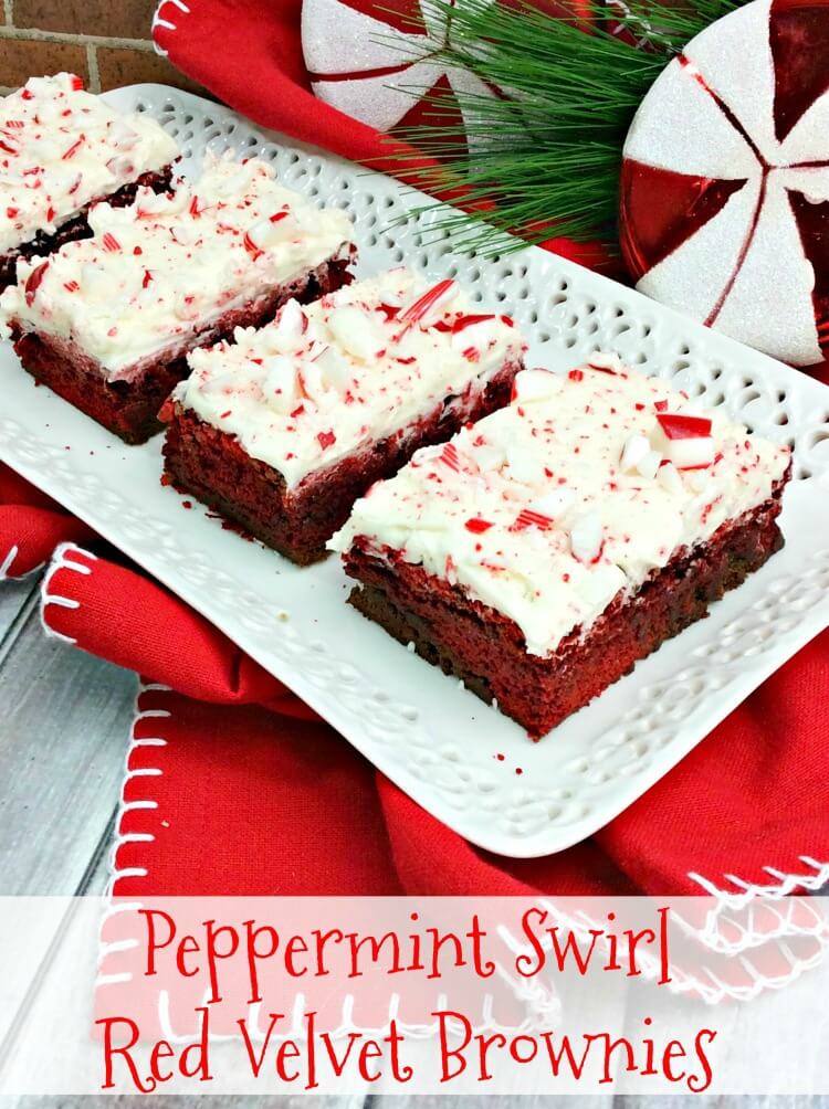 How to make Peppermint Swirl Red Velvet Brownies from cake mix