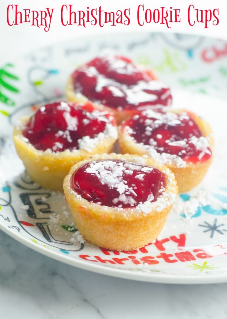 Cherry Christmas Cookie Cups - perfect for Santa