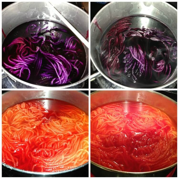 Dyeing Wool Yarn - Kool Aid and Rit Dye Methods